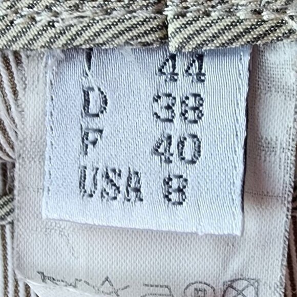 Brunello Cucinelli Striped White Gray Crop Ankle Slim Fit Pants Womens 8 - Picture 6 of 9